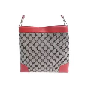 Gucci Bag Tan GG Hobo Beige Red One Canvas Shoulder Brown